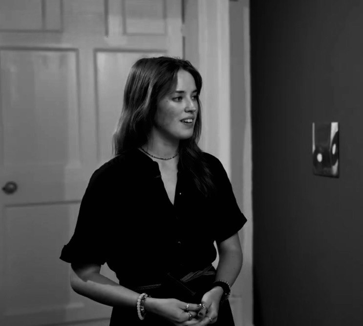 Black-and-white portrait of Anna Bekmansurova